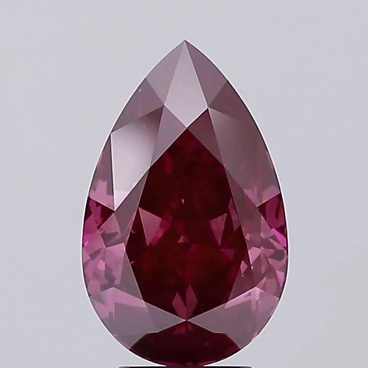 3.96ct Pear Lab Grown Diamond (Colour Fancy Deep Pink, Clarity VS2, IGI Certified)