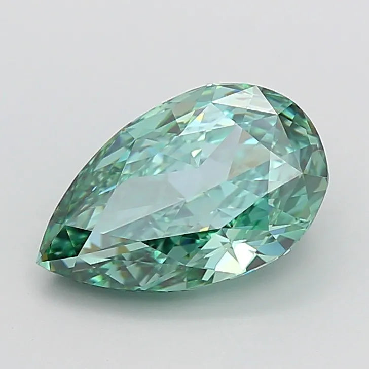 3.96ct Pear Lab Grown Diamond (Colour Fancy Vivid Green, Clarity VS1, IGI Certified)
