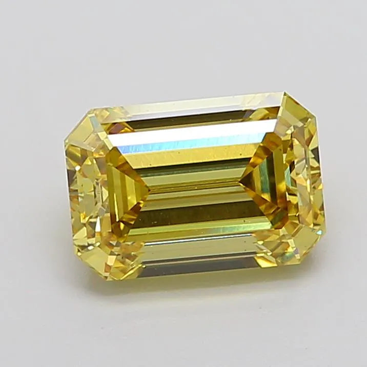 3.97ct Emerald Lab Grown Diamond (Colour Fancy Vivid Yellow, Clarity VS2, IGI Certified)