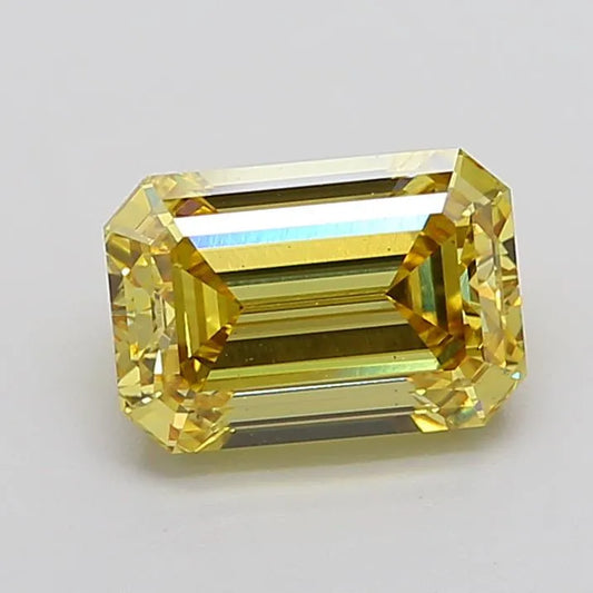 3.97ct Emerald Lab Grown Diamond (Colour Fancy Vivid Yellow, Clarity VS2, IGI Certified)
