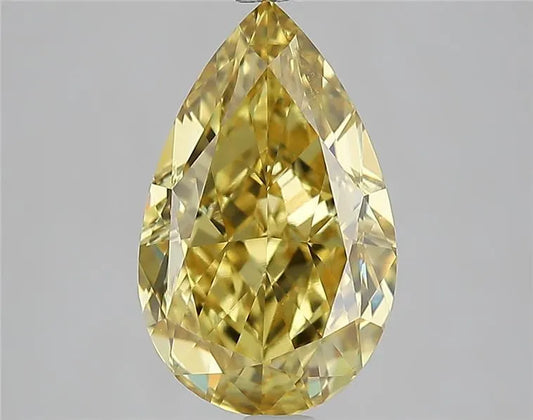 3.98ct Pear Lab Grown Diamond (Colour Fancy Intense Yellow, Clarity VVS2, IGI Certified)