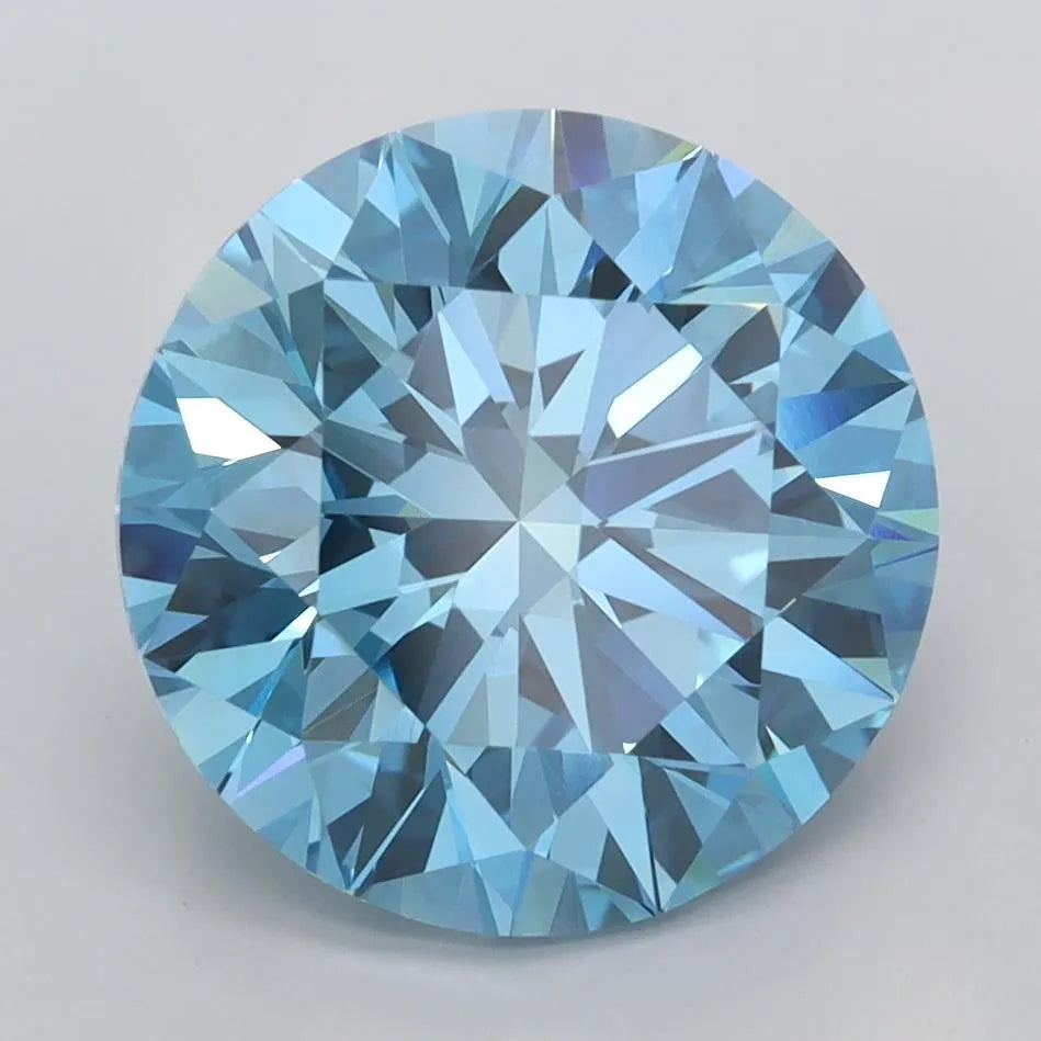 3.99ct Round Lab Grown Diamond (Colour Fancy Vivid Blue, Clarity VVS1, Cut ID, IGI Certified)