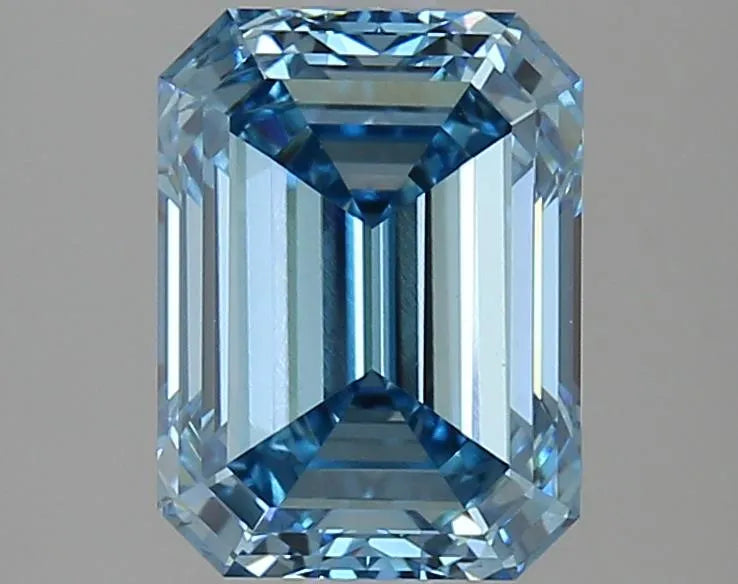 3.02ct Emerald Lab Grown Diamond (Colour Fancy Vivid Blue, Clarity SI1, IGI Certified)