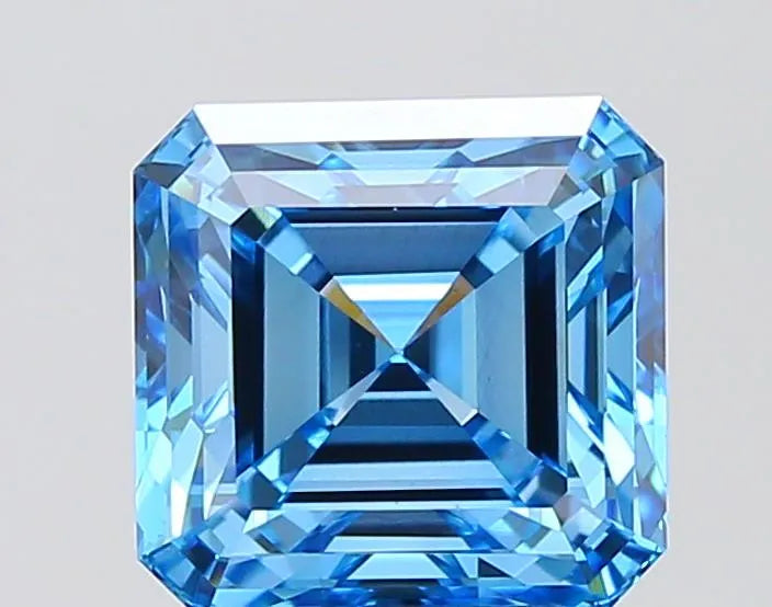 4.00ct Asscher Lab Grown Diamond (Colour Fancy Vivid Blue, Clarity VS1, IGI Certified)