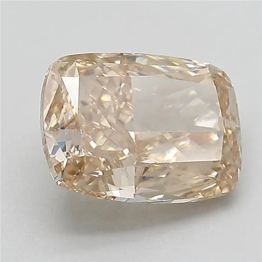 4.00ct Cushion modified Lab Grown Diamond (Colour Fancy Light Brown, Clarity VS1, IGI Certified)