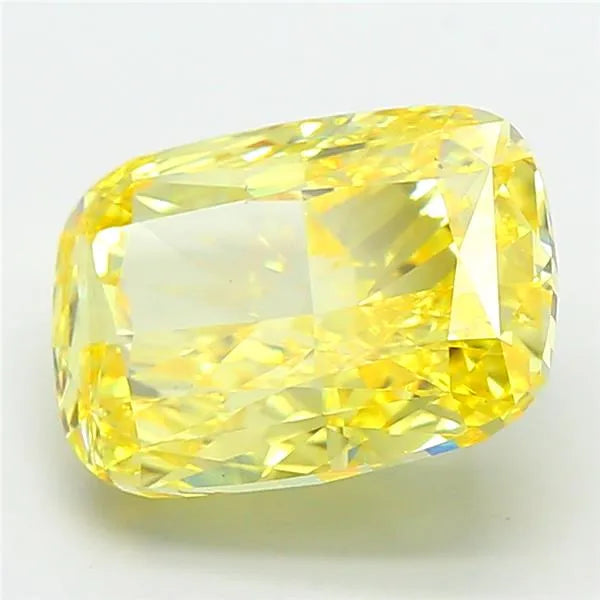 4.00ct Cushion modified Lab Grown Diamond (Colour Fancy Vivid Yellow, Clarity VS2, IGI Certified)