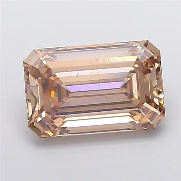 4.00ct Emerald Lab Grown Diamond (Colour Fancy Light Brown, Clarity VS2, IGI Certified)
