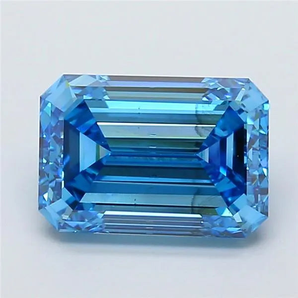 4.00ct Emerald Lab Grown Diamond (Colour Fancy Vivid Blue, Clarity SI1, IGI Certified)