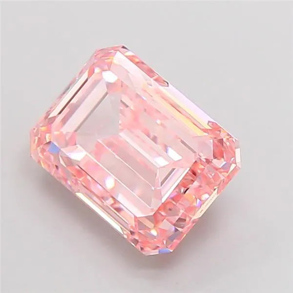 4.00ct Emerald Lab Grown Diamond (Colour Fancy Vivid Pink, Clarity VVS2, IGI Certified)