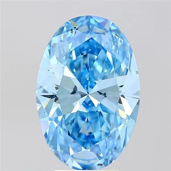 4.00ct Oval Lab Grown Diamond (Colour Fancy Vivid Blue, Clarity VS2, IGI Certified)