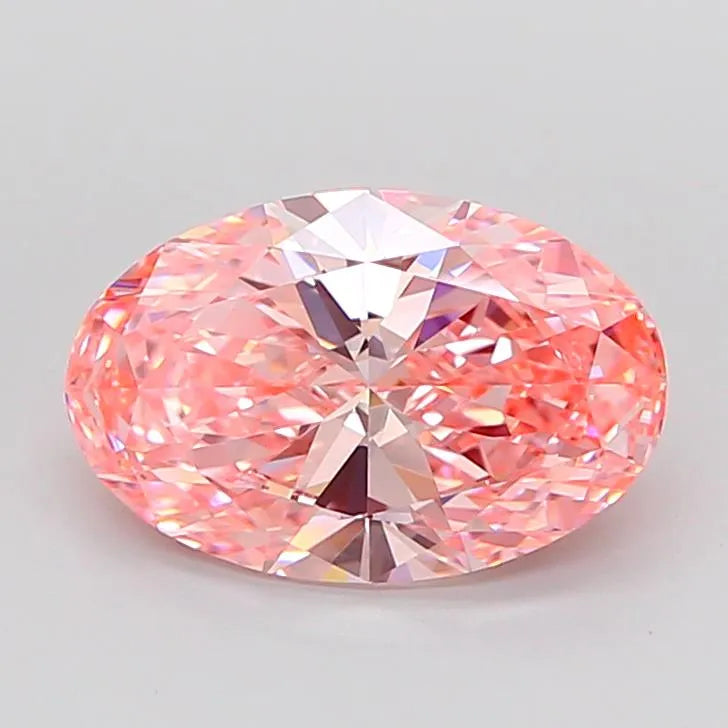 4.00ct Oval Lab Grown Diamond (Colour Fancy Vivid Pink, Clarity VVS2, IGI Certified)