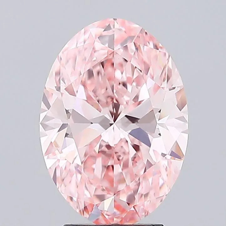 4.00ct Oval Lab Grown Diamond (Colour Fancy Vivid Pink, Clarity VVS2, IGI Certified)