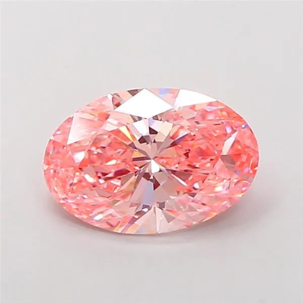 4.00ct Oval Lab Grown Diamond (Colour Fancy Vivid Pink, Clarity VVS2, IGI Certified)