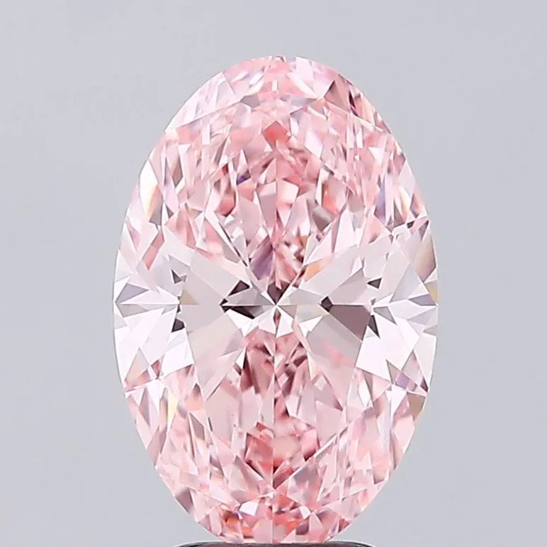 4.00ct Oval Lab Grown Diamond (Colour Fancy Vivid Pink, Clarity VVS2, IGI Certified)