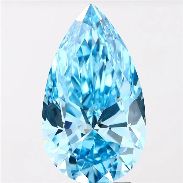 4.00ct Pear Lab Grown Diamond (Colour Fancy Vivid Blue, Clarity VS1, IGI Certified)