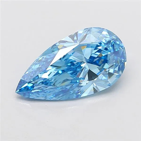 4.00ct Pear Lab Grown Diamond (Colour Fancy Vivid Blue, Clarity VS2, IGI Certified)