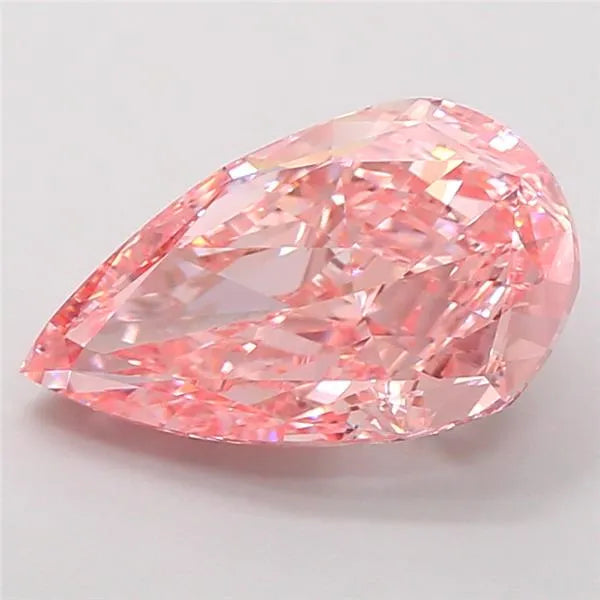4.00ct Pear Lab Grown Diamond (Colour Fancy Vivid Pink, Clarity VVS2, IGI Certified)