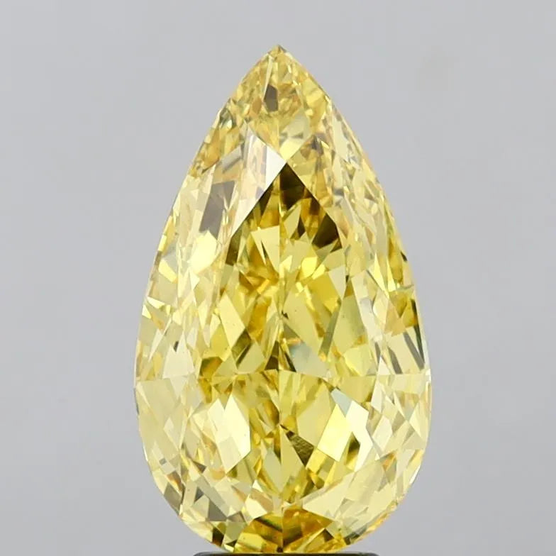 4.00ct Pear Lab Grown Diamond (Colour Fancy Vivid Yellow, Clarity VS1, IGI Certified)