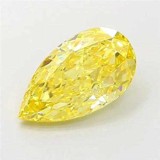 4.00ct Pear Lab Grown Diamond (Colour Fancy Vivid Yellow, Clarity VVS2, IGI Certified)