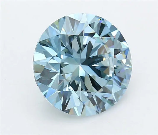 4.00ct Round Lab Grown Diamond (Colour Fancy Intense Blue, Clarity VVS1, Cut EX, IGI Certified)