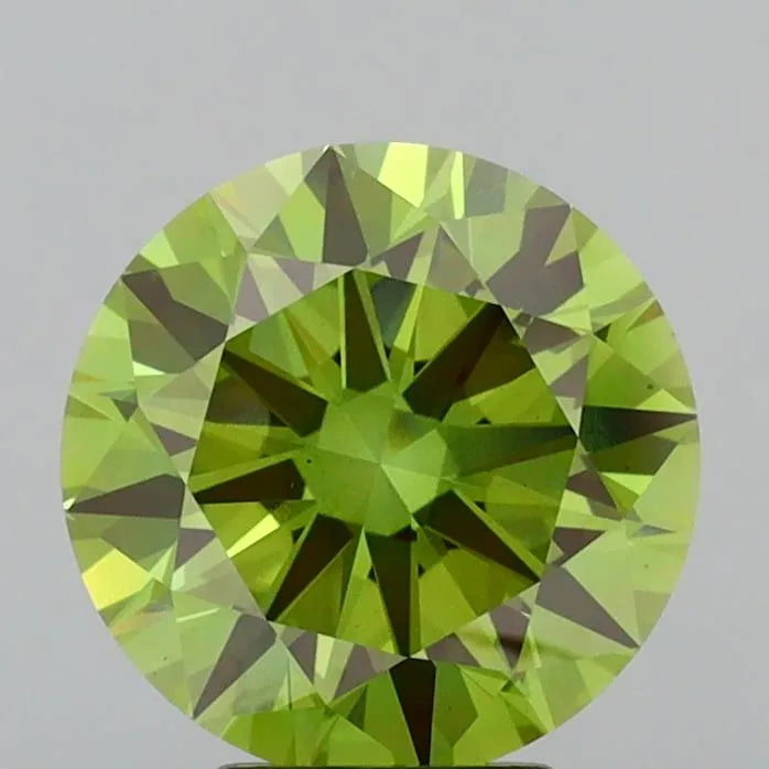 4.00ct Round Lab Grown Diamond (Colour Fancy Vivid Green, Clarity VS1, Cut EX, IGI Certified)