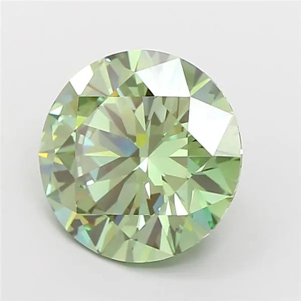 4.00ct Round Lab Grown Diamond (Colour Fancy Vivid Green, Clarity VS2, Cut EX, IGI Certified)