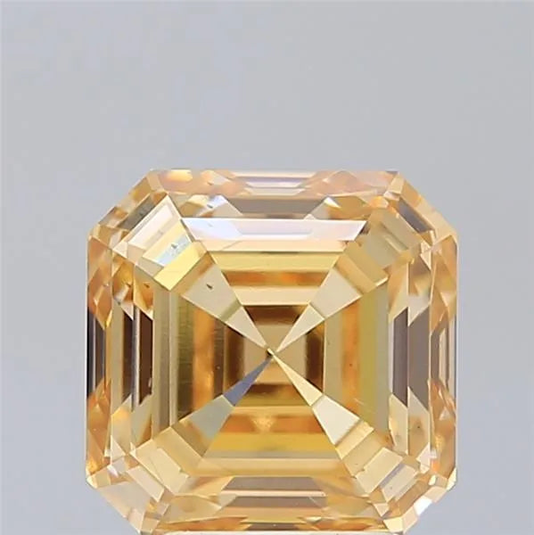4.01ct Asscher Lab Grown Diamond (Colour Fancy Orangey Yellow, Clarity VS2, IGI Certified)