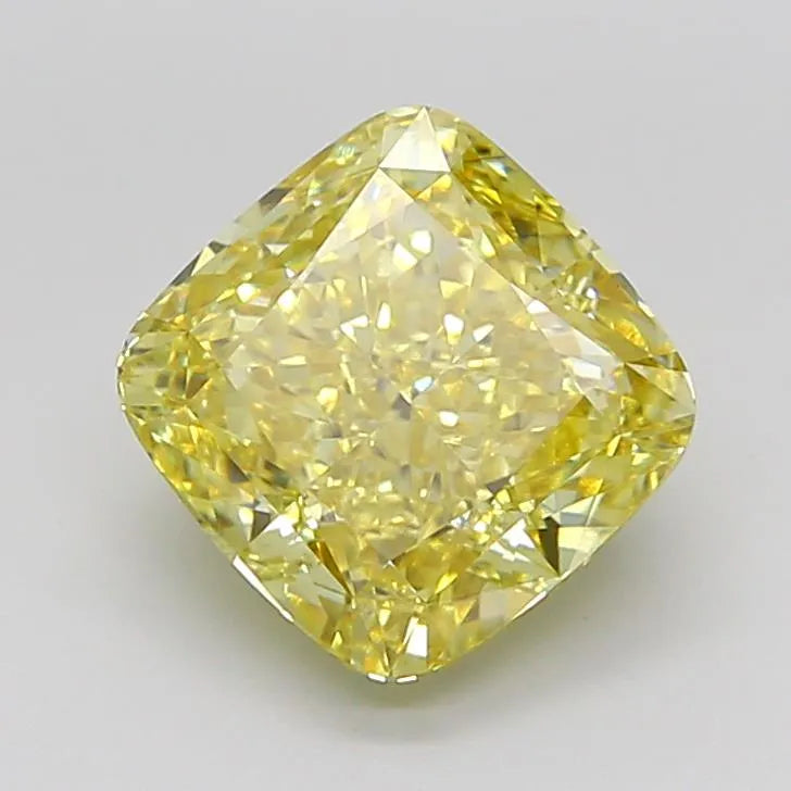4.01ct Cushion modified Lab Grown Diamond (Colour Fancy Intense Yellow, Clarity VVS2, IGI Certified)