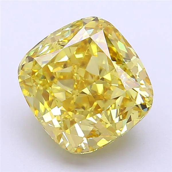4.01ct Cushion modified Lab Grown Diamond (Colour Fancy Vivid Yellow, Clarity VS2, IGI Certified)
