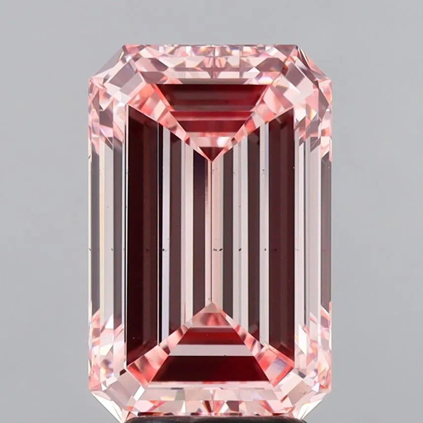 4.01ct Emerald Lab Grown Diamond (Colour Fancy Intense Pink, Clarity VS2, IGI Certified)