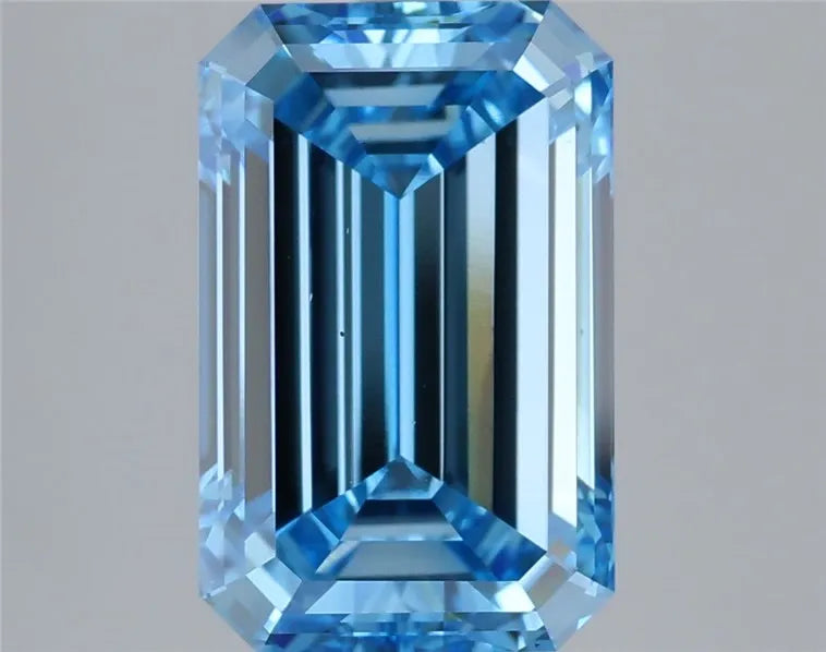 4.01ct Emerald Lab Grown Diamond (Colour Fancy Vivid Blue, Clarity VS2, IGI Certified)