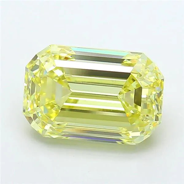 4.01ct Emerald Lab Grown Diamond (Colour Fancy Yellow, Clarity VS1, IGI Certified)