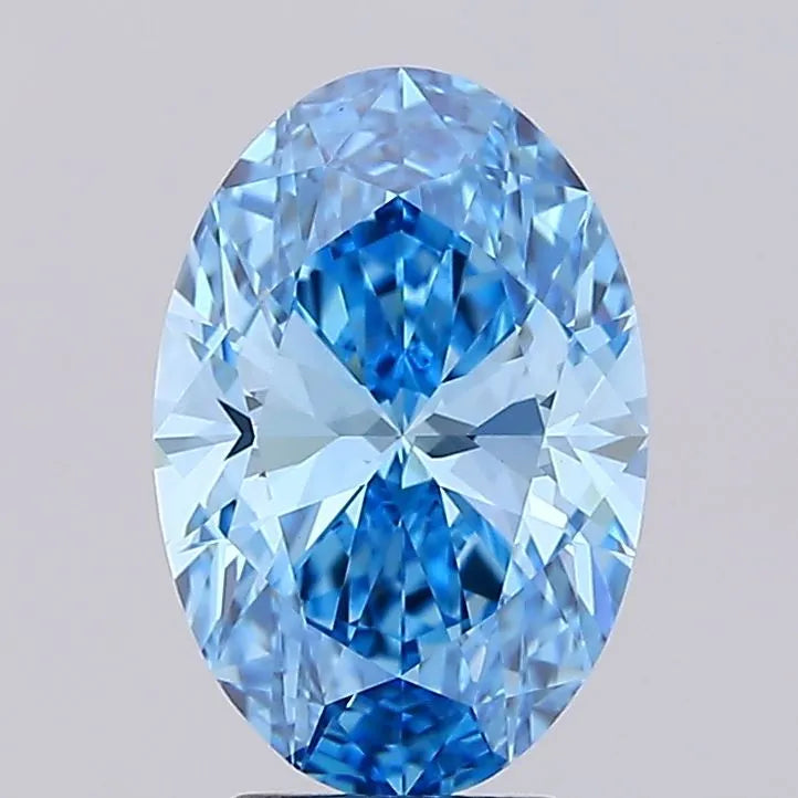 4.01ct Oval Lab Grown Diamond (Colour Fancy Vivid Blue, Clarity VVS2, IGI Certified)
