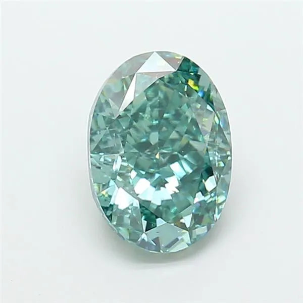 4.01ct Oval Lab Grown Diamond (Colour Fancy Vivid Green, Clarity VS1, IGI Certified)