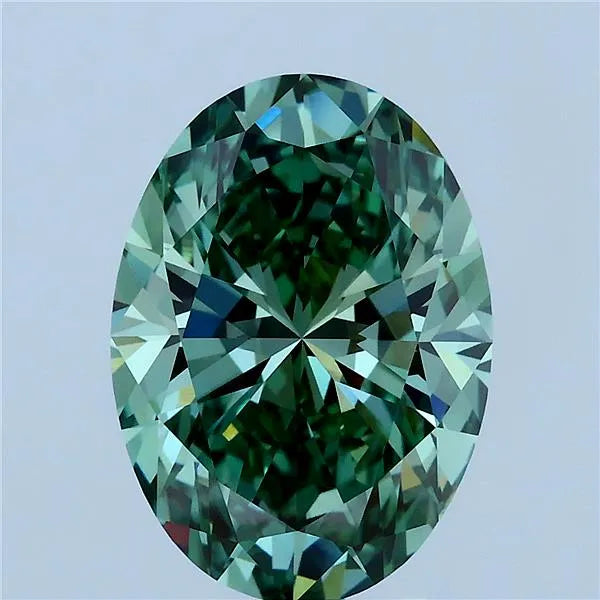 4.01ct Oval Lab Grown Diamond (Colour Fancy Vivid Green, Clarity VVS2, IGI Certified)