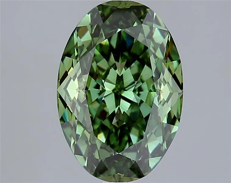4.01ct Oval Lab Grown Diamond (Colour Fancy Vivid Green, Clarity VVS2, IGI Certified)