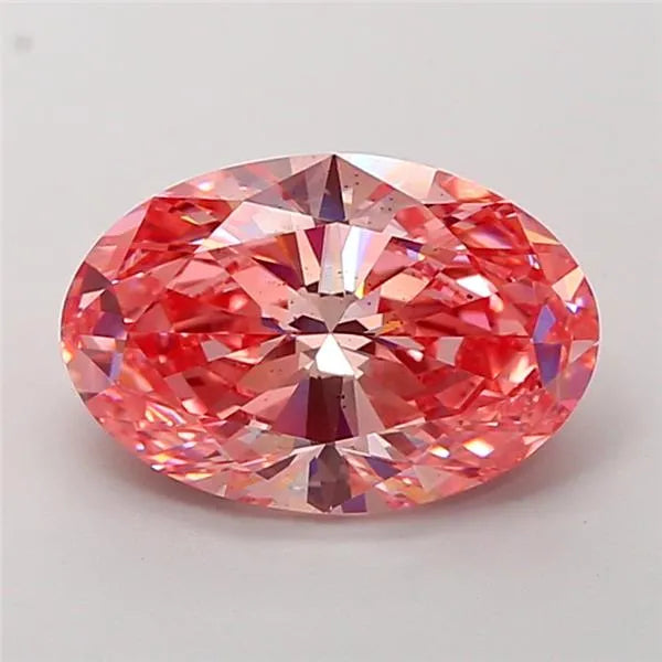 4.01ct Oval Lab Grown Diamond (Colour Fancy Vivid Pink, Clarity SI1, IGI Certified)
