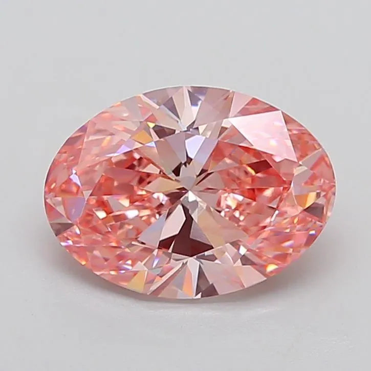 4.01ct Oval Lab Grown Diamond (Colour Fancy Vivid Pink, Clarity VVS2, IGI Certified)