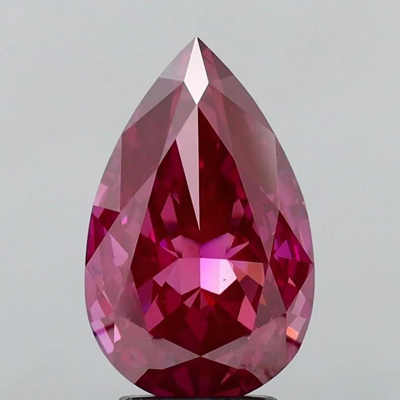 4.01ct Pear Lab Grown Diamond (Colour Fancy Deep Pink, Clarity VS1, IGI Certified)