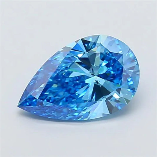 4.01ct Pear Lab Grown Diamond (Colour Fancy Vivid Blue, Clarity VS2, IGI Certified)