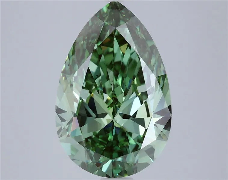 4.01ct Pear Lab Grown Diamond (Colour Fancy Vivid Green, Clarity VS2, IGI Certified)