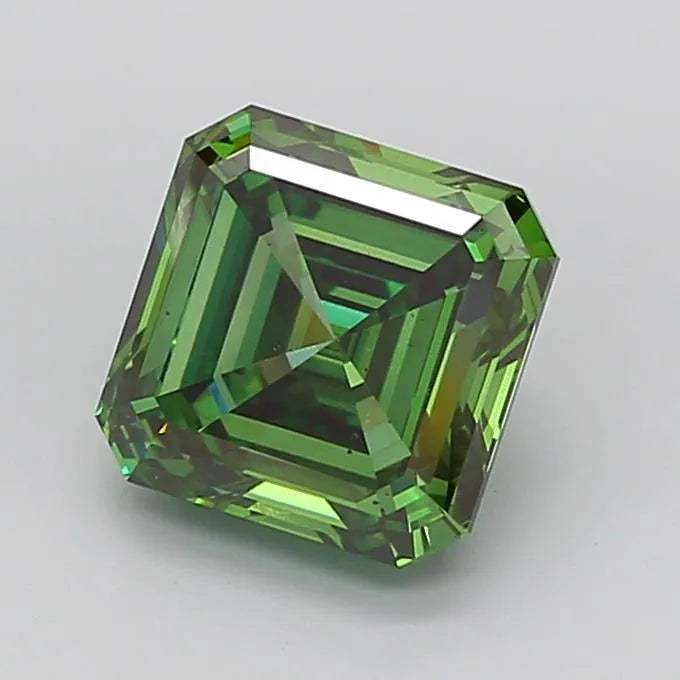 4.01ct Square emerald Lab Grown Diamond (Colour Fancy Vivid Green, Clarity VS2, IGI Certified)
