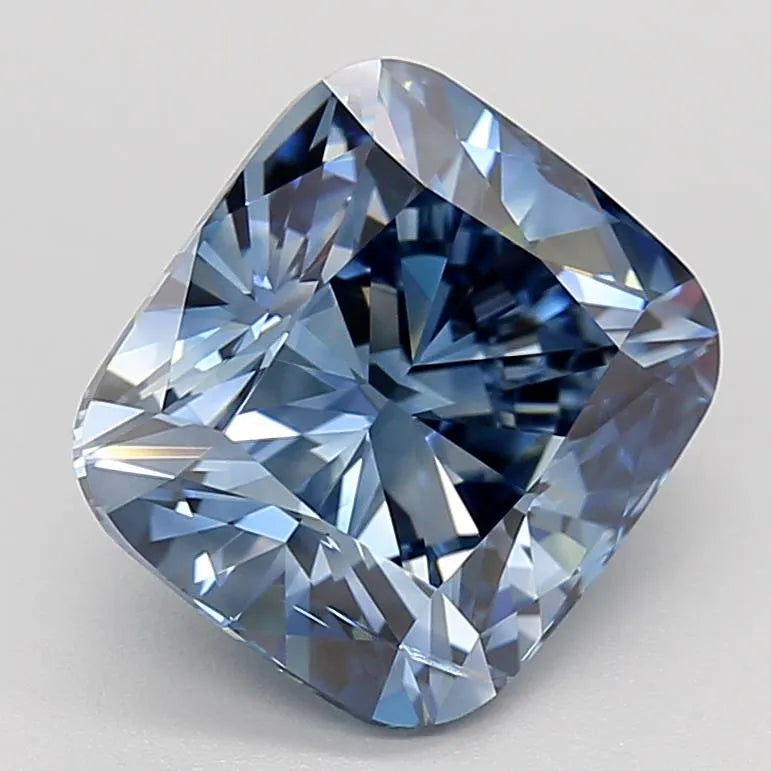 4.02ct Cushion modified Lab Grown Diamond (Colour Fancy Dark Blue, Clarity SI2, IGI Certified)