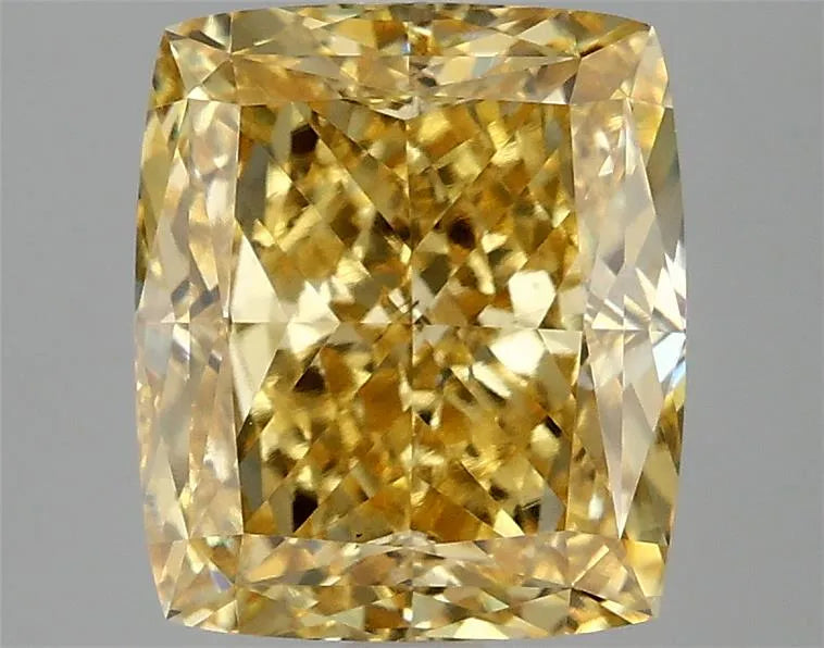 4.02ct Cushion modified Lab Grown Diamond (Colour Fancy Vivid Yellow, Clarity VS1, IGI Certified)
