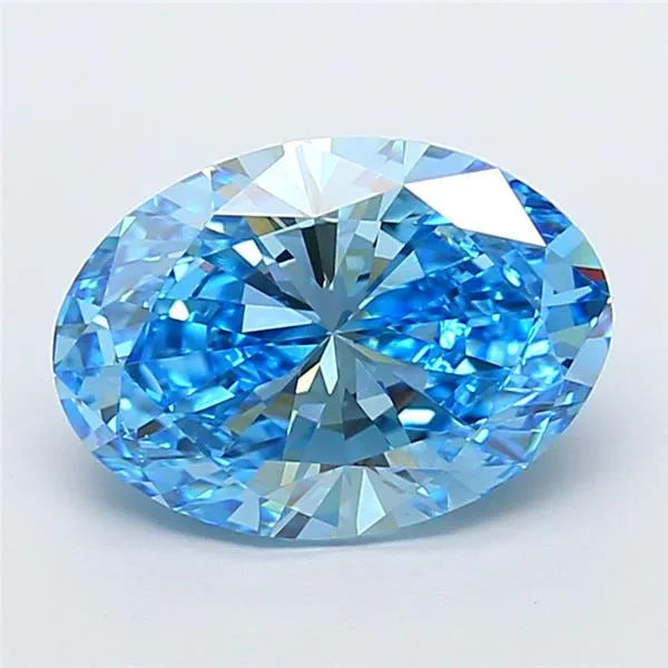 4.02ct Oval Lab Grown Diamond (Colour Fancy Vivid Blue, Clarity VS1, IGI Certified)
