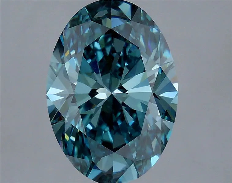 4.02ct Oval Lab Grown Diamond (Colour Fancy Vivid Blue, Clarity VS1, IGI Certified)