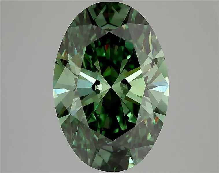 4.02ct Oval Lab Grown Diamond (Colour Fancy Vivid Green, Clarity VS1, IGI Certified)