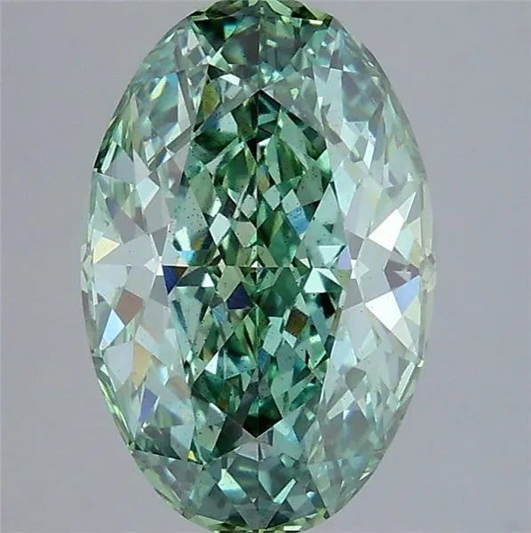 4.02ct Oval Lab Grown Diamond (Colour Fancy Vivid Green, Clarity VS2, IGI Certified)