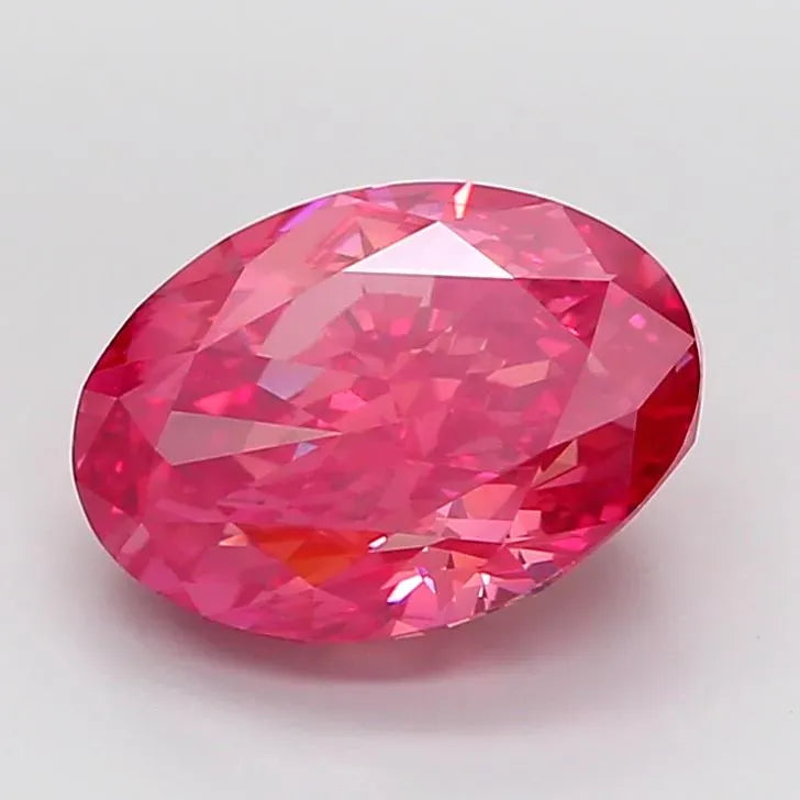 4.02ct Oval Lab Grown Diamond (Colour Fancy Vivid Pink, Clarity VS1, IGI Certified)