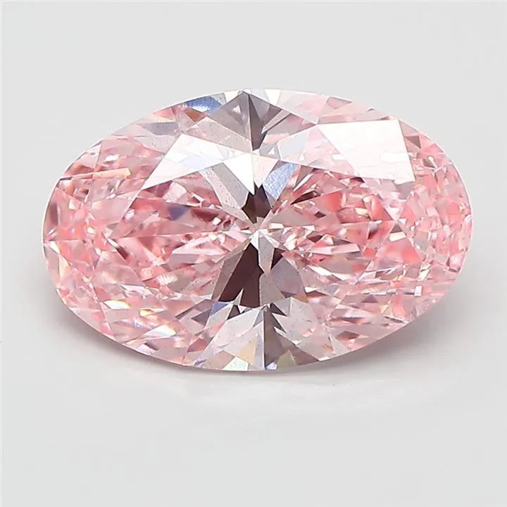 4.02ct Oval Lab Grown Diamond (Colour Fancy Vivid Pink, Clarity VS2, IGI Certified)